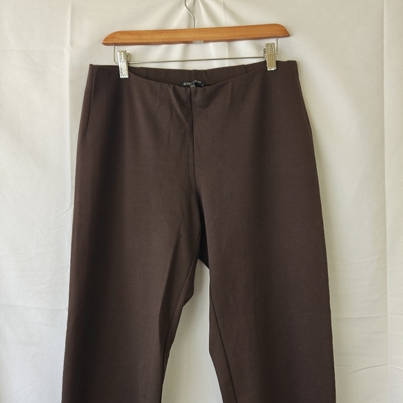 Eileen Fisher Brown Straight Leg pull On Trousers Size Medium Women's - Picture 3 of 7